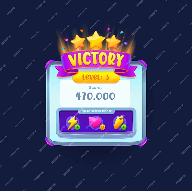 Game victory sign banner or popup window vector-花瓣网