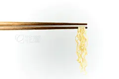 chopsticks noodles isolated on white background
