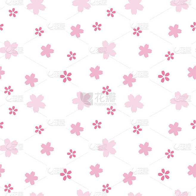 小的粉红色樱花无缝模式的网页图形