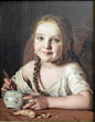 Girl-at-Breakfast-Table-Johann-Baptist-Reiter-1855.jpg (500×644)