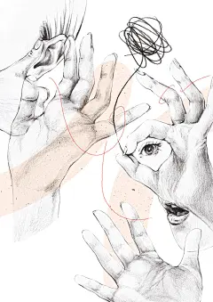 Ewelina Dymek时尚人物铅笔插画