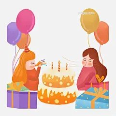 手绘卡通女孩过生日装饰素材图片大小1024x1024px 图片尺寸617.19 KB 来自PNG搜索网 pngss.com 免费免扣png素材下载！可爱风#女孩元素#清新#人物元素#生日蛋糕#中国女孩#