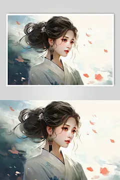 AI数字艺术新中式中国风美女人物插画-众图网
