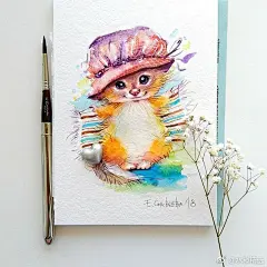 一波可爱的喵星人~（ins：genechka_djogan ） ​（转）via @ins插画 ​​​​