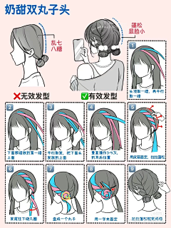 头发-花瓣网|陪你做生活的设计师 | 苞公主发 4：扁头专属 5：蓬松麻花辫 6：奶甜双丸子 7：万能圆头盘发 8：奶乖低马尾 9：瀑布半扎尾 ...