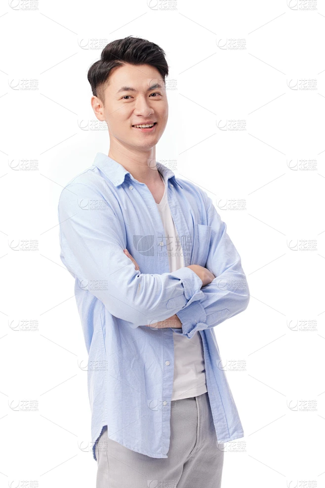 人物系列写实男人双手抱胸的侧面照素材-花瓣网
