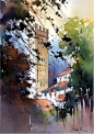 Cathedral of San Martino - Lucca, Italy. Thomas W Schaller. Plein Air Watercolor Demonstration 20x14 cm - 24 May 2018 — in Lucca, Italy.