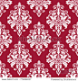 Floral pattern. Wallpaper baroque  damask. Seamless vector background. Red and white ornament. Stylish graphic pattern