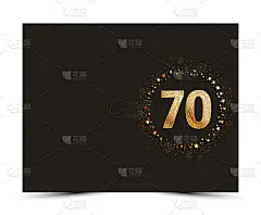 70周年装饰邀请/贺卡模板。