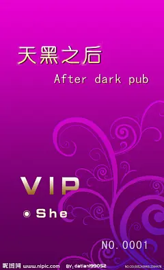 酒吧女士SHE 贵宾卡   消费卡  名片   酒水牌   VIP   时尚花纹