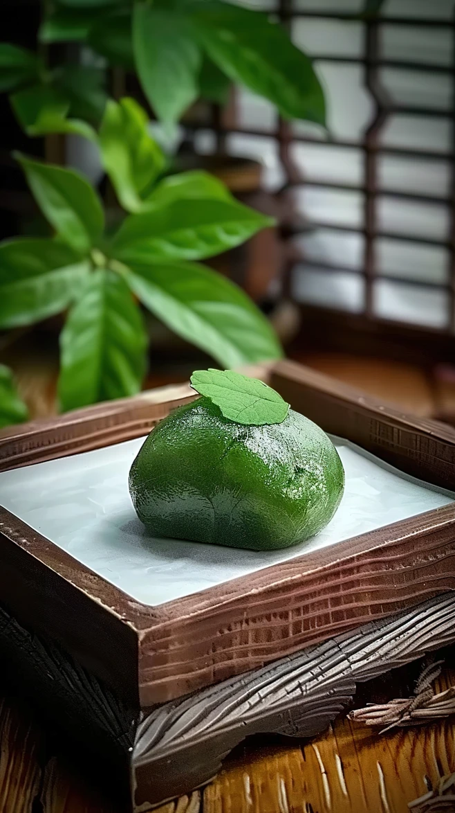 点心糕点绿色清明青团艾草节日美食-花瓣网
