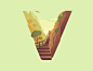 V stairs travel nature letter type 36daysoftype illustration color