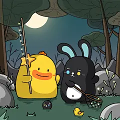 艾克家族icarefamily插画钓鱼