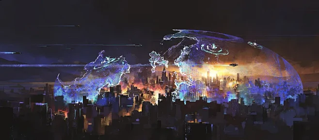 被外星人袭击的城市，科幻小说中的插图