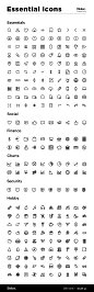 250个实用基础图标集Essential Icons .psd .sketch .svg .ai素材下载 - 豆皮儿