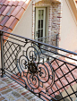 Iron balcony railing detail: 