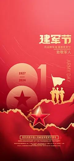 创意大气建军节海报设计