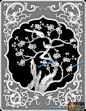 四季花琴棋书画书柜-梅花鸟-026-四季花琴棋书画书柜浮雕图库