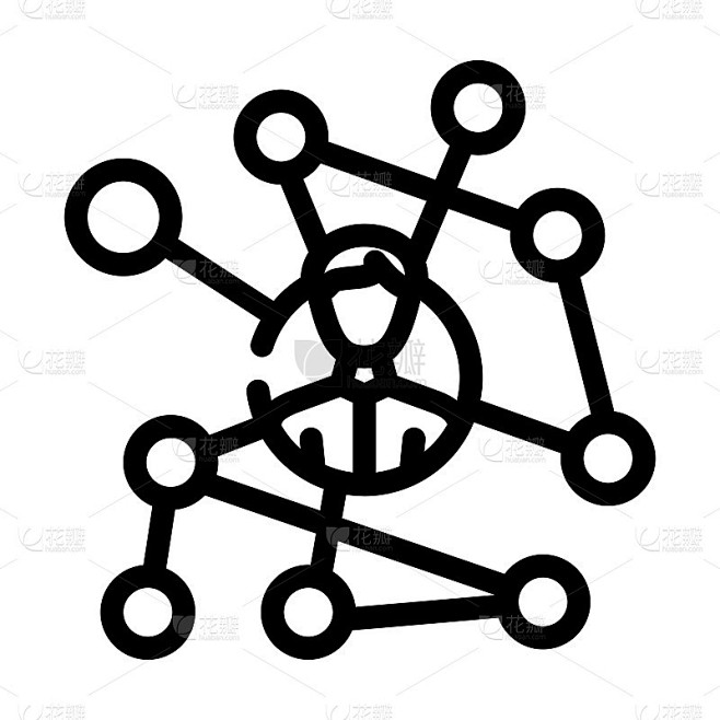 网络连接线图标矢量插图