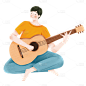 手绘风-人物贴纸-男孩
