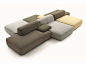 Sectional fabric sofa CLOUD by Lema