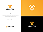 黄色矢量自行车黄色抽象标记字母图标品牌设计徽标