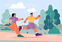 跑步  - 源文件下载【酷图网】跑步,运动,卡通人物,锻炼身体,ai矢量图,