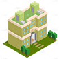 矢量-2.5D-学校建筑元素