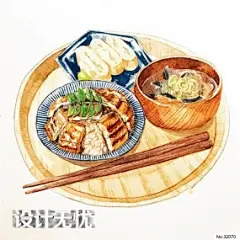 日式手绘美食料理插画JPG图片素材奶茶甜品小吃拉面菜单设计