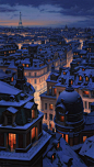夜景摄影.jpg (679×1200)Eugene Lushpin写实城市风景绘画作品 