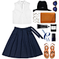 #navy #white #black #blackandwhite #monochrome #midiskirts #fashion