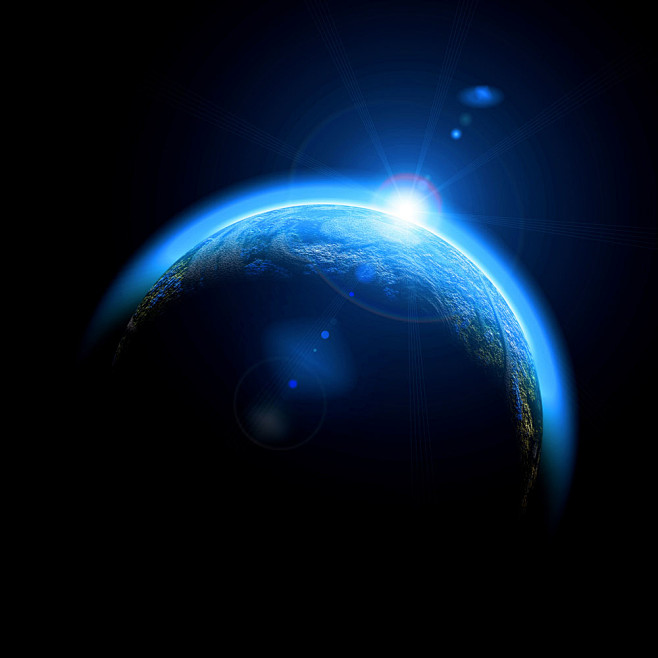 发蓝光的星球图片