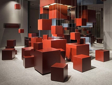 它--红色盒子展厅设计 | 观至空间设计...