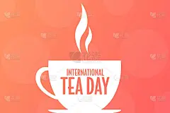 国际茶的一天。12月15日。节日的概念。模板的背景，旗帜，卡片，海报与文字题词。向量EPS10插图。