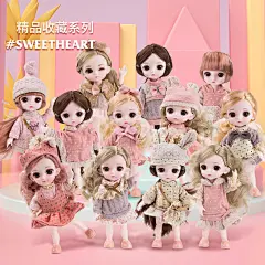 16CM巴比洋娃娃换装bjd公主仿真人偶13关节可爱儿童玩具生日礼物-淘宝网