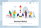 现代化扁平设计理念Web仪表盘登录页面模板 Landing Page Templates