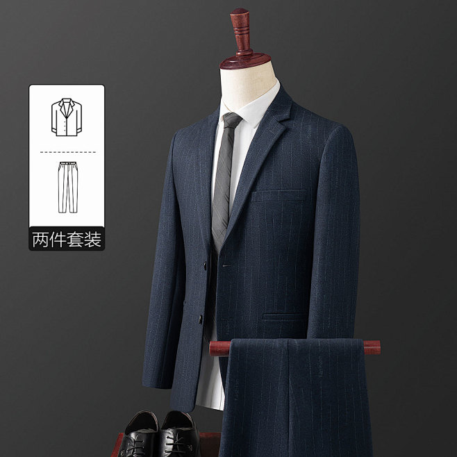 【婚庆礼服】新款男式西装两件套时尚商务男...