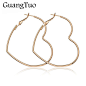 US $0.38 42% OFF|EK2095 New Cute Hollow Big Heart Hoop Earrings For Women Gold Silver Color Copper Simple LOVE Trendy Romantic Jewelry Nice Gifts-in Hoop Earrings from Jewelry & Accessories on Aliexpress.com | Alibaba Group : Smarter Shopping, Better 