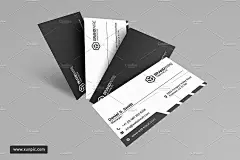 简易黑白色名片模板Simple Black -amp; White Business Card 设计模板 
