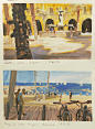 Barcelona plein air gouache sketches