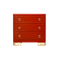 壹筑e家现代东方新中式红色床头柜，无底色单品，软装方案专用