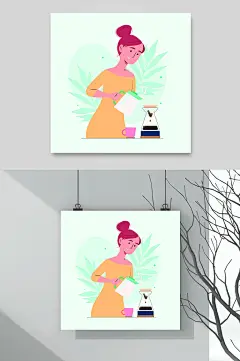 简约女性大气高端奶茶咖啡饮品素材