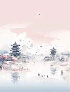 【AI数字艺术】水墨风景图片下载
