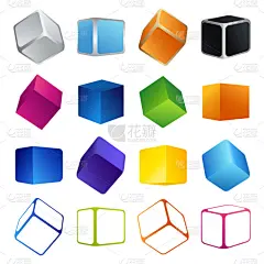 孤立多彩 3d 形状的多维数据集