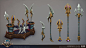 Naga Props and Weapons - World of Warcraft: Battle for Azeroth, Ashleigh Warner : I got to do a few Naga props and weapons for our Rise of Azshara patch. Most of my work this time was actually doing the early prop vis dev, so lots and lots of concepts, so