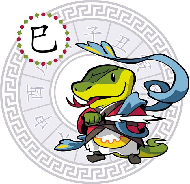 拿着剑的十二生肖之蛇