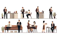 社交软件互联网联络扁平风插画