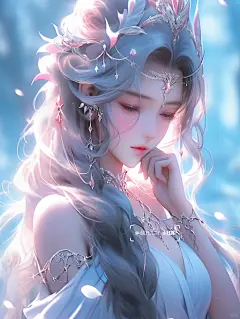 媚眼如丝丨粉蓝色系高清头像⭐壁纸分享