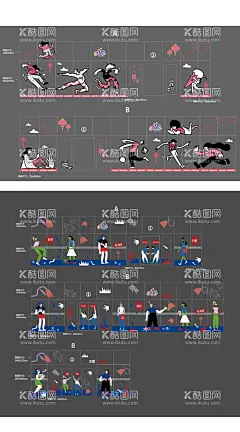 商场玻璃贴  - 源文件下载【酷图网】玻璃贴,商业地产,商铺,橱窗,插画,卡通,氛围,烟花,灯笼,