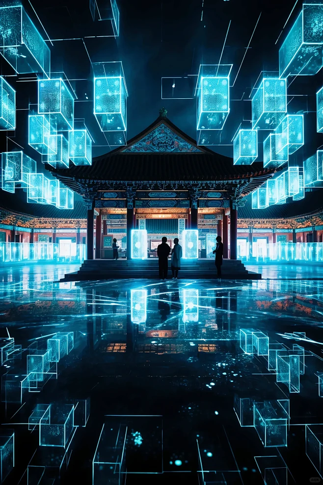 视觉震撼 | 赛博朋克新中式建筑-花瓣网